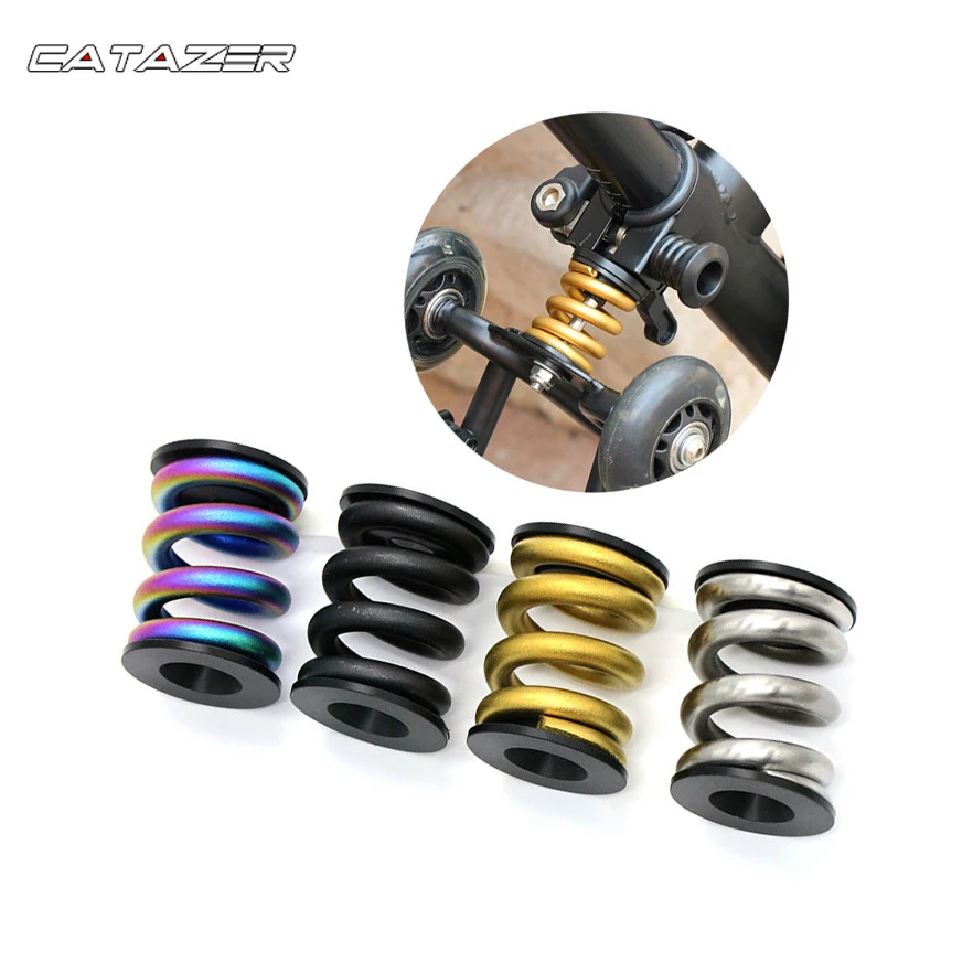 Bmx Bike Tc4 Titanium Alloy Spring Rear Shock Absorber For Brompton Bmx Amortizer Bicycle Parts 4 Colors Bike Rear Shocks