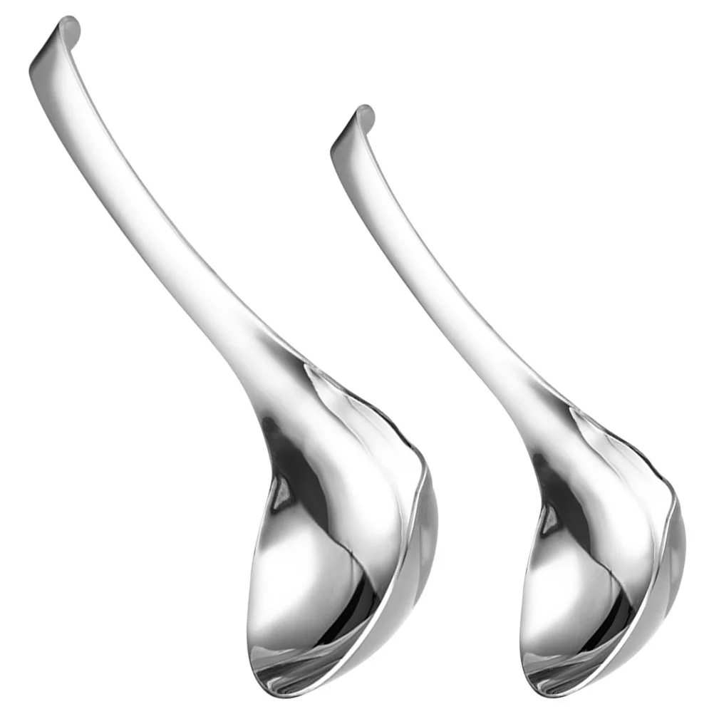 

2pcs Household Kitchen Ladle Multi-Use Soup Spoon Thick Metal Ladle Stainless Steel Spoon