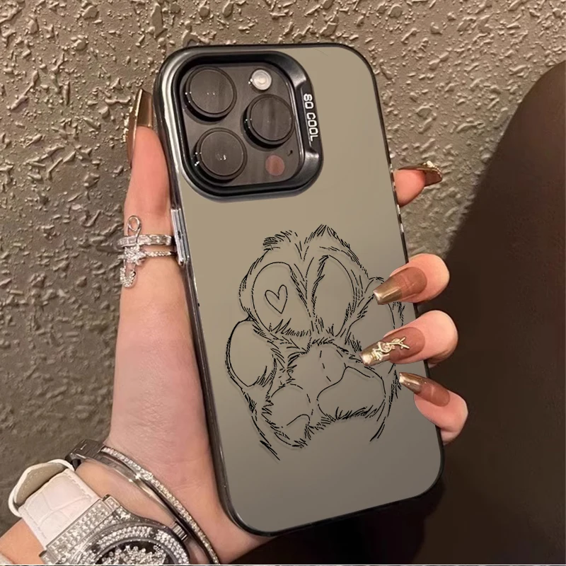 Adorable Paw Print Shockproof Phone Case - Cute Cat and Dog Design