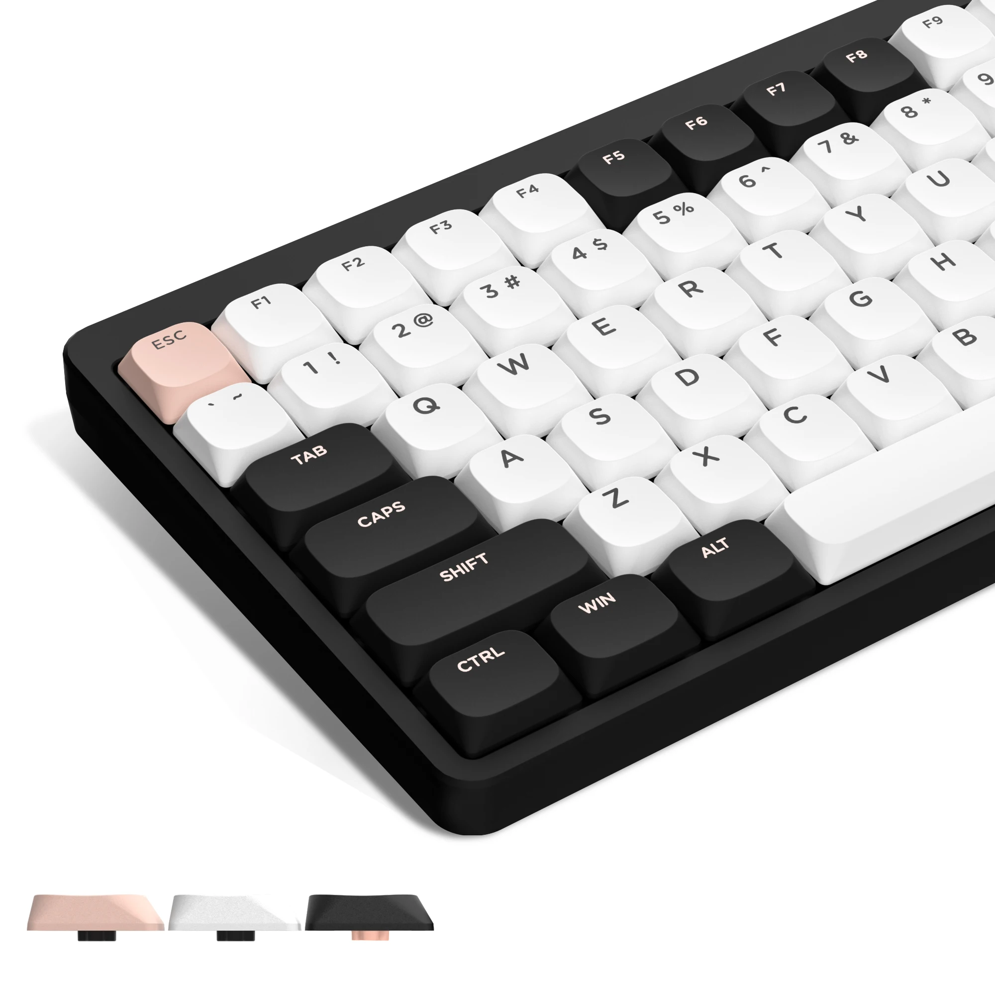 

143 Key White Black Low Profile Slim Keycap PBT Keycaps for Gateron Cheery MX Mechanical Keyboard with Work US and UK layout