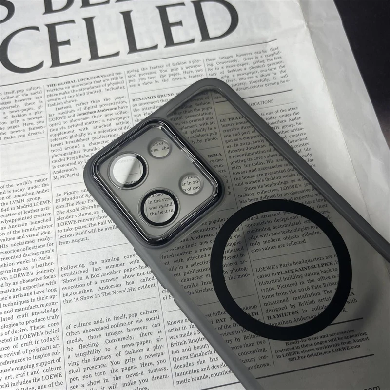 Transparent Magnetic TPU Silicone Case with Camera Protection