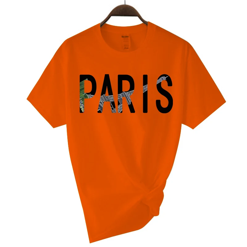 Mark PARIS Print Buschtawen T-Shirt fir Männer Casual Crew Neck Kuerzärm Moud Summer T-Shirten Tops Kotteng Iwwergréisst_voghion.com