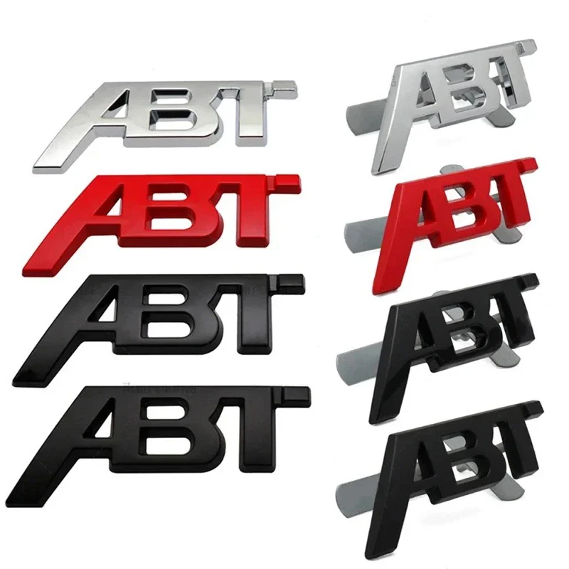 3D Metal ABT Car Front Grill Emblem Badge Sticker For Audi A3 A4 A5 A7 A7 Q3 Q5 Q7 TT RS6 RS3 VW Polo Golf 7 Accessories