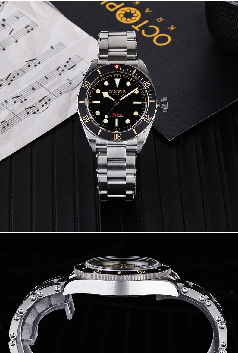 Octopus Kraken BB58 Watch For Men 39mm Vintage SW200 Movement