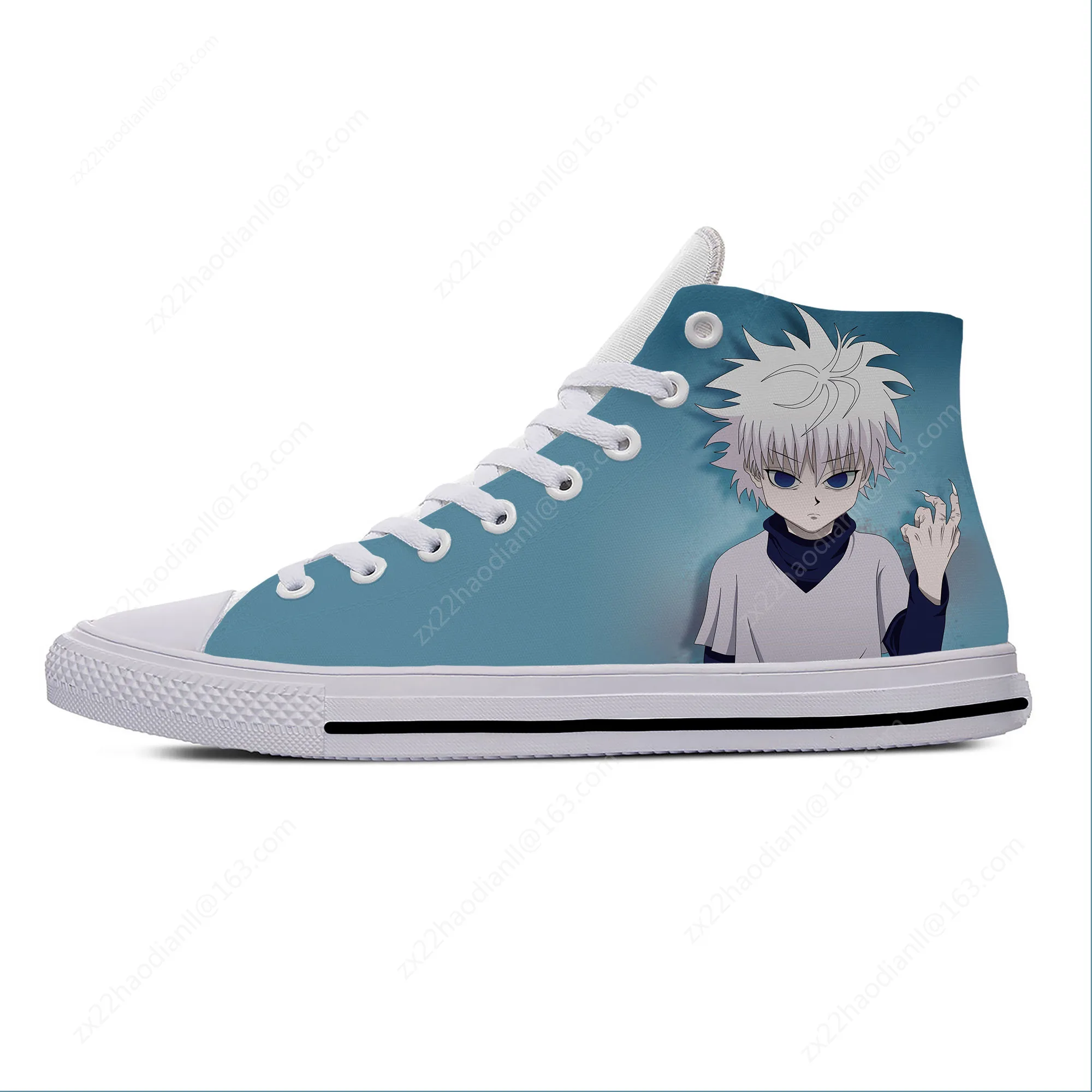 Hot Japanese Anime Hunter X Hunter Killua Zoldyck Casual Cloth Shoes High Top Lightweight Breathable 3D Print Men Women Sneakers