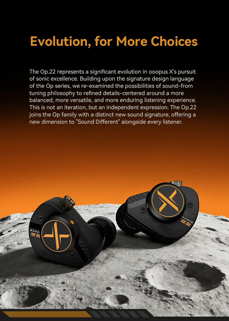 ooopusX Op.22 op22 Earphpne 2DD 2BA Treiber In-Ear-Monitore mit einstellbaren Tuning-Optionen 0,78 2-poliges S-Kabel 3,5 mm ohne Mikrofon – Detail 3