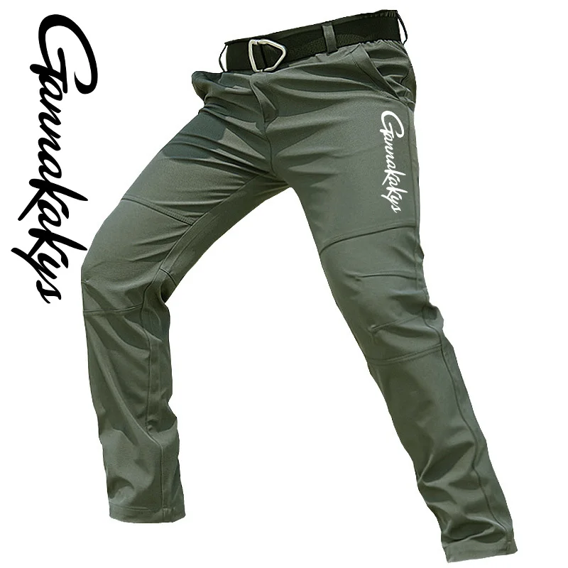 Summer Men's Fishing Pants Windproof Hiking Sports Elastic Pants Fitness Breathable Running Travel