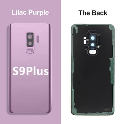 Premium Battery Back Cover Glass Panel Rear Door Housing Case with Camera Lens Replacement (S9Plus Purple)
