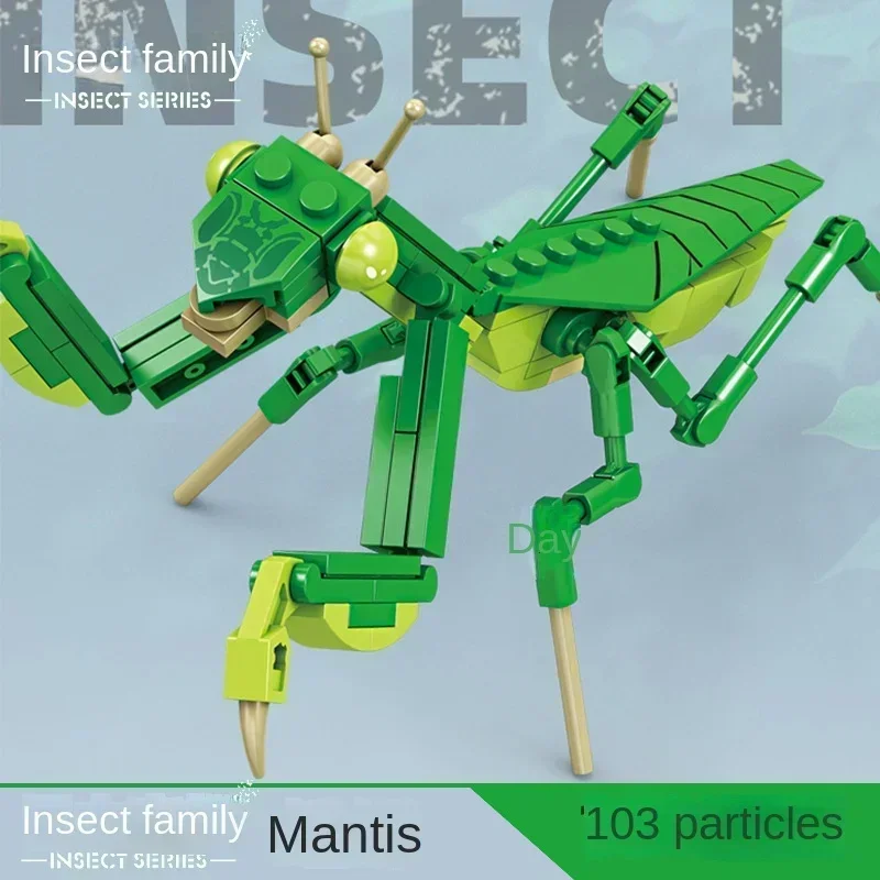 Creative Insect Series Butterfly Building Block Beetle Mantis Biological Model Decoration Bricks Toy Gift for Kids Adult