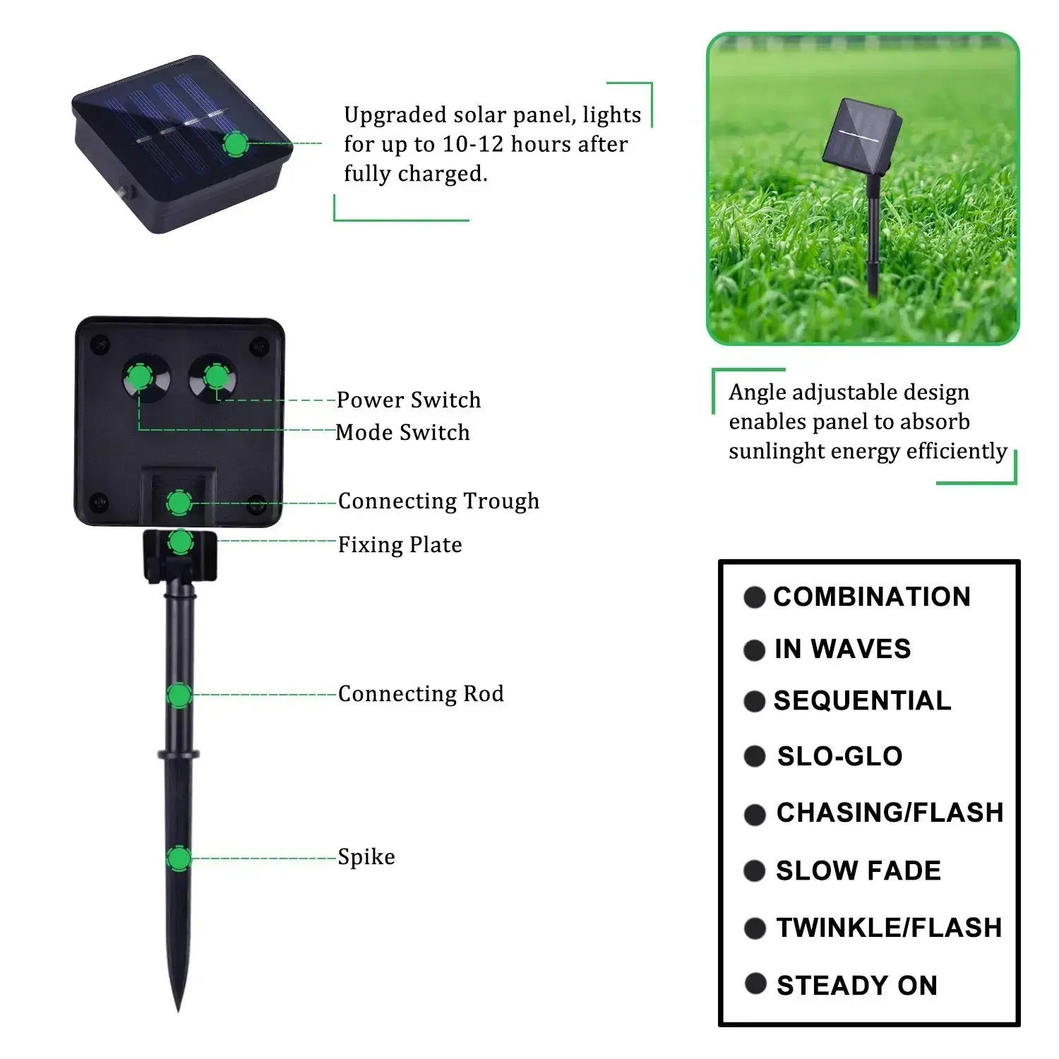 Guirnalda Solar LED Exterior 1000 Luces 5-100M | Impermeable Cobre para Jardín, Fiesta y Navidad Decoración. - Image 5