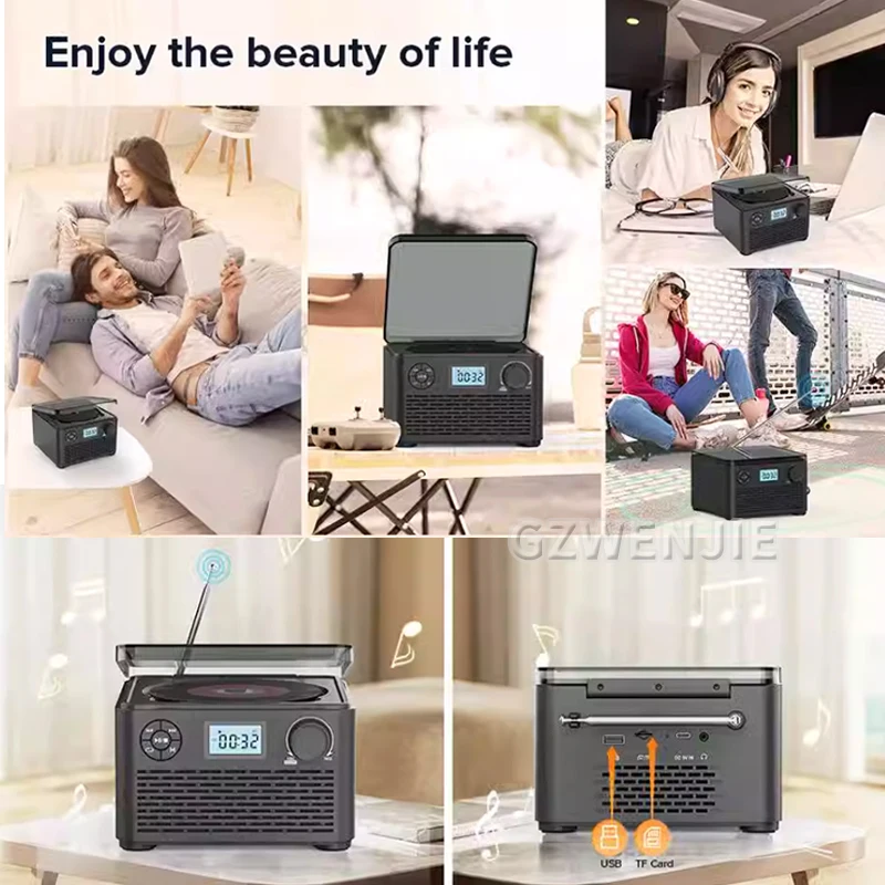 CD Boombox Rechargeable Portable CD Player with Bluetooth FM Radio USB MP3 Music Disc Album Player