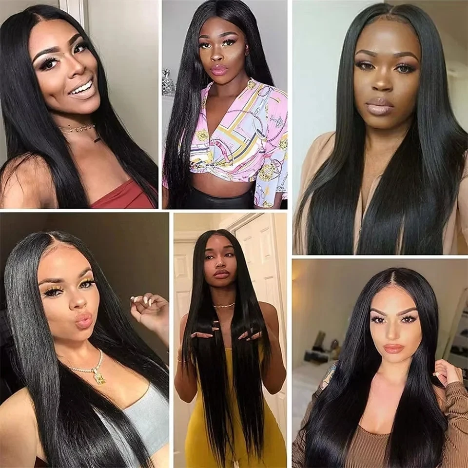 250 Density Straight Hair V part Wig 16-34Inches Upgrade Brazilian Glueless Wigs For Women 100% Human Hair Head Clip In Half Wig 6