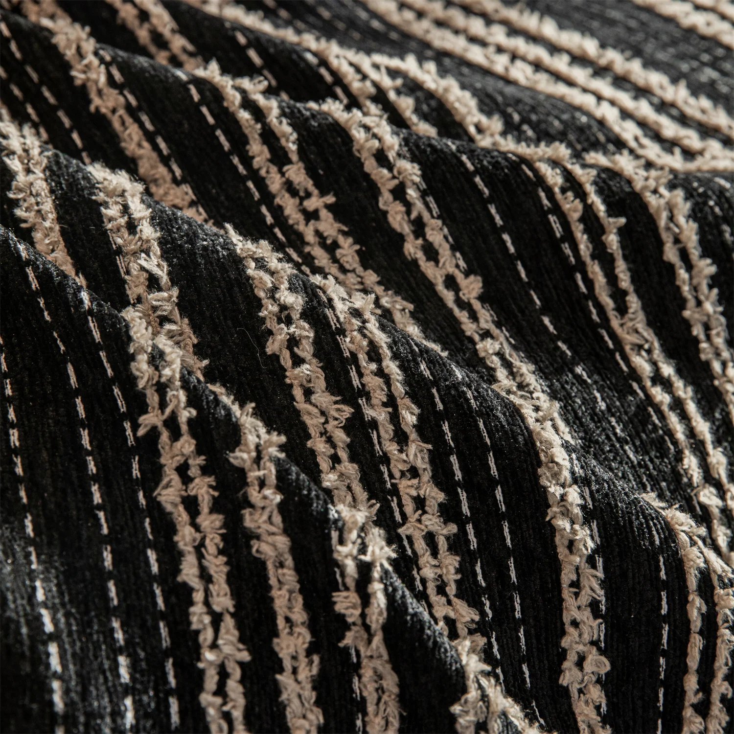 Stripe Jacquard Fleece Sofa Towel with Tassel for Living Room Blanket Sofa Cover 3