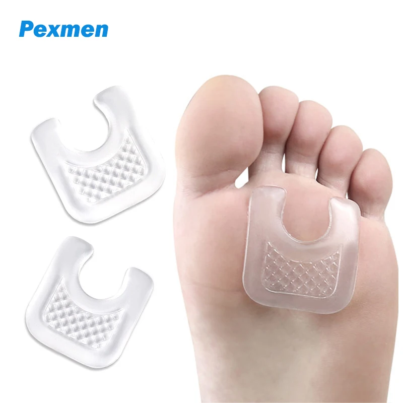 Pexmen 2/4pcs Waterproof Toe Cushions U-Shaped Gel Callus Pads from Rubbing Reusable Foot Corn Sticker Calluses Protector 4pcs microfiber reusable pads replacement head spray mop refills for o cedar promist max