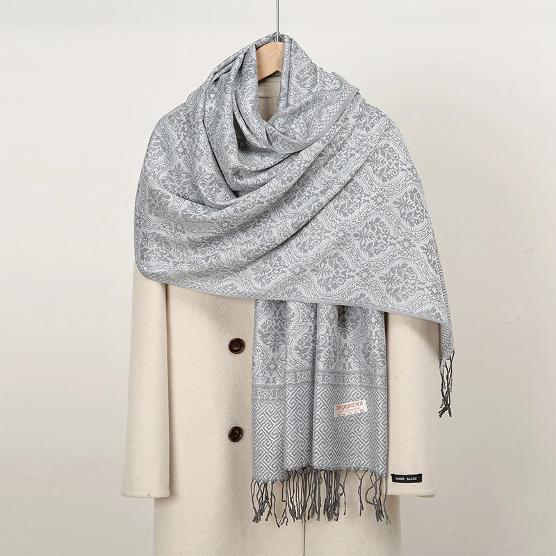 2024 Luxury Thick Cashmere Scarf Women Print New Wraps Pashmina Travel Poncho Warm Blanket Winter Bufanda Shawl Female Stoles 6