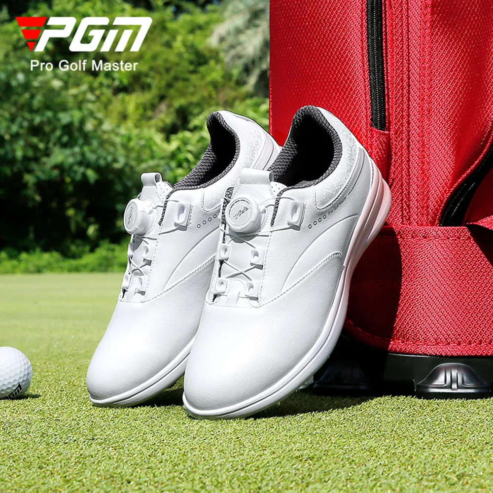 PGM Golf Shoes Women's Waterproof Super Fiber Spinning Button/Lace Style Anti slip Shoe Studs Sports Shoes Women's Casual