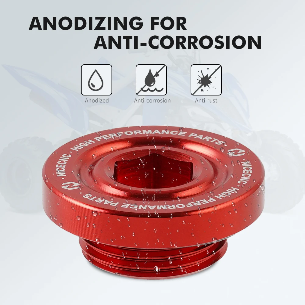 ATV Oil Filler Drain Plug Cap Cover For YAMAHA Raptor 700 Raptor 700R RAIDER YZF R1 Wolverine X4 TMAX Aluminum Accessory atv accessories rubber cover dust protection cover gearcase drain plug
