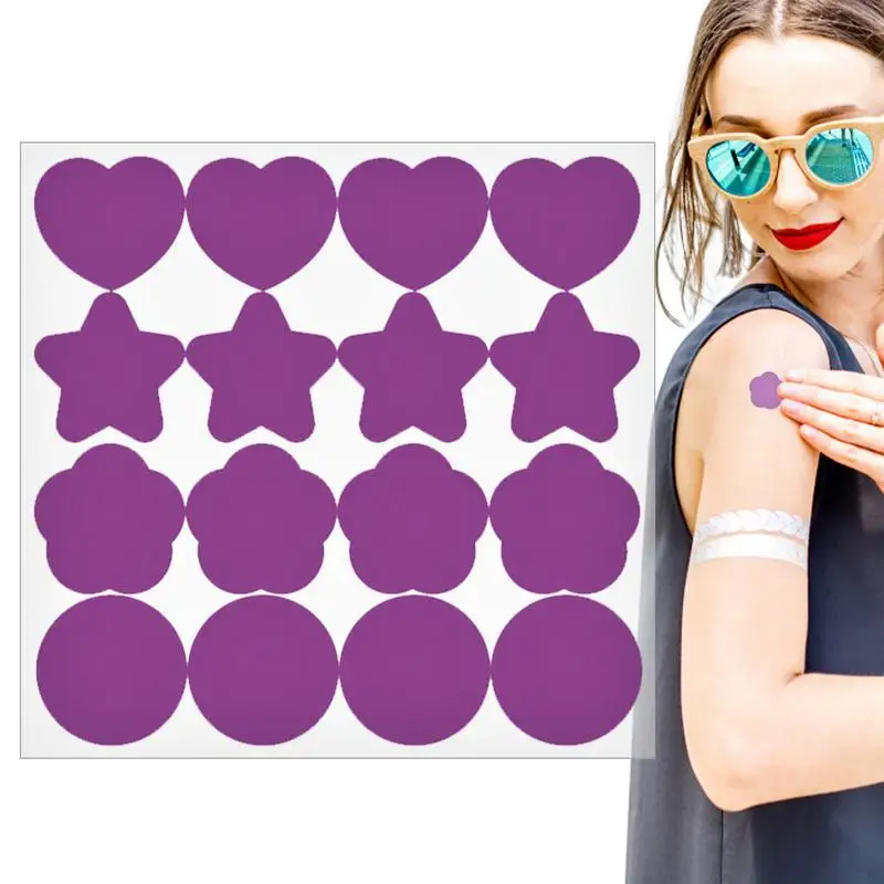 16pcs UV Stickers For Sunscreen, UV Detecting Patches Sunscreen Protector Facial Sun Block Patch Dots Sun Stickers