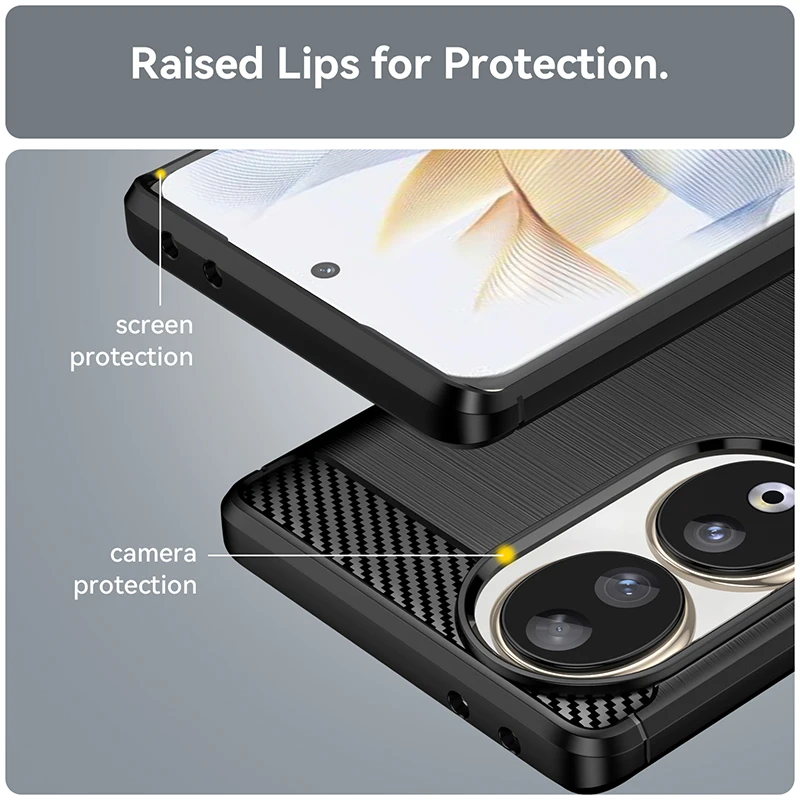 Enhanced Carbon Fiber Shockproof Silicone Phone Case Cover