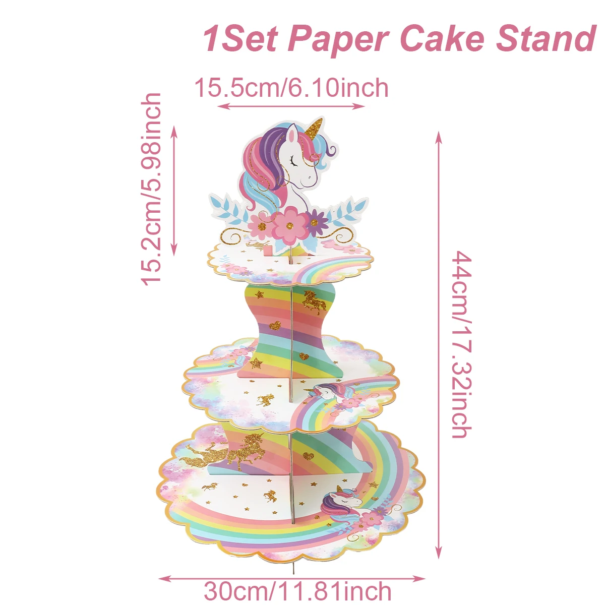 Rainbow Unicorn Birthday Party Supplies - Disposable Tableware and Decorations