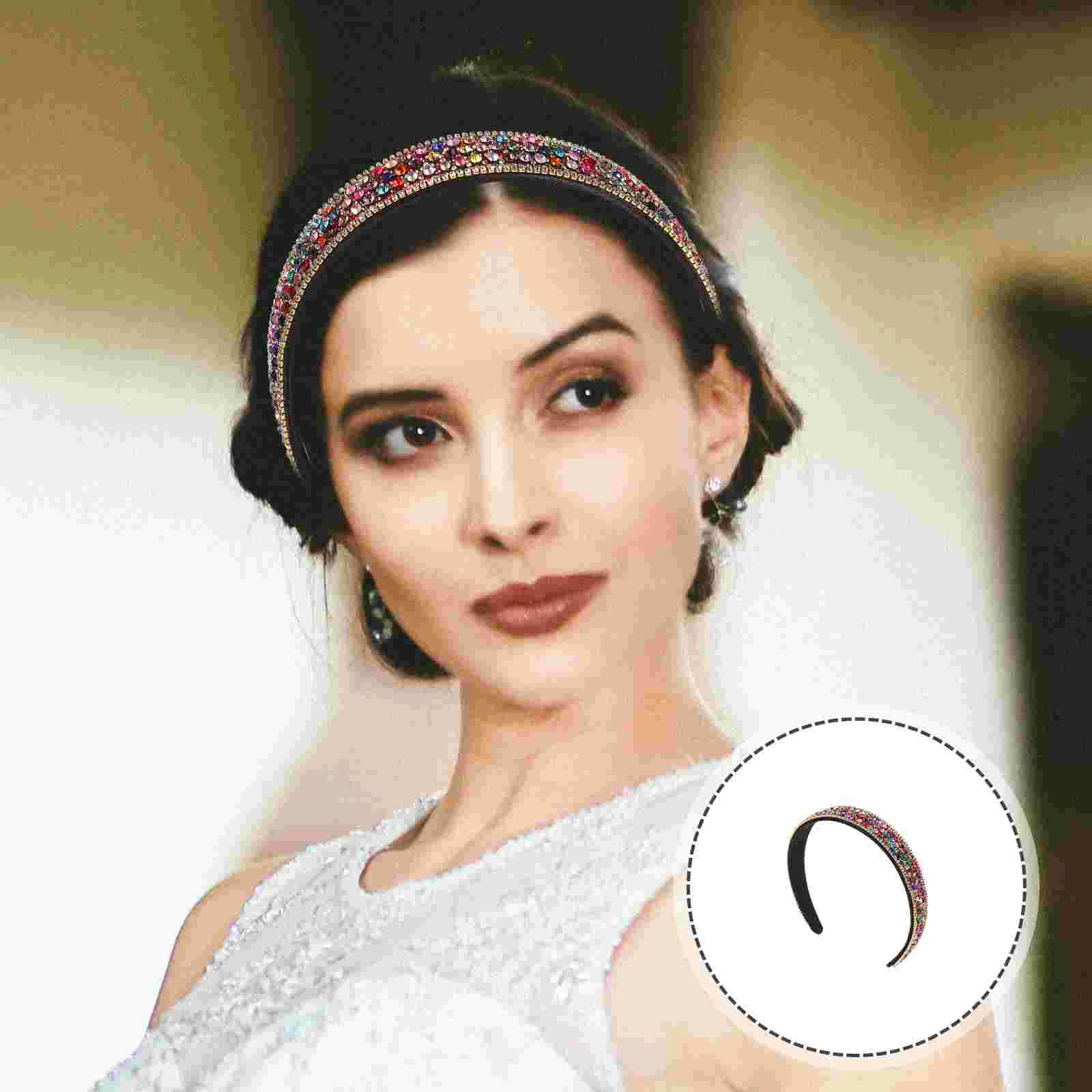 

Women Hair Band Rhinestone Headdress Decorative Rhinestones Headwear Exquisite Hair Accessories