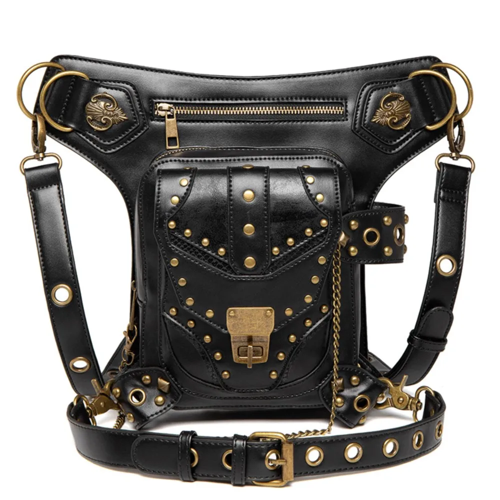

Женская сумка на плечо с заклепками в стиле стимпанк