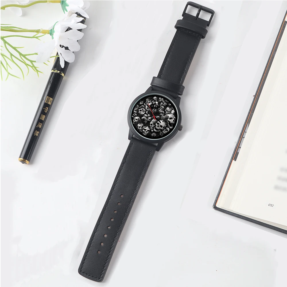 Elegant Skeleton Gentleman Wristwatch - Original Black Gift for Men, Free Shipping, Personalized Souvenir