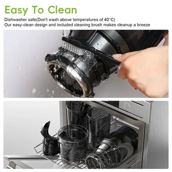 BioloMix Cold Press Juicer,with 130mm Feed Chute,Fit Whole Fruits & Vegetables,High Juice Yield,BPA FREE Slow Masticating Juicer 4