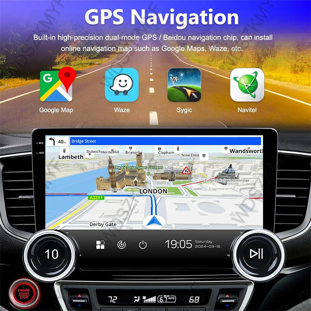 10.1inch Multimedia Player Universal Intelligent Systems 4Core Android13 GPS Car Radio Android Auto Wireless CarPlay Head Unit