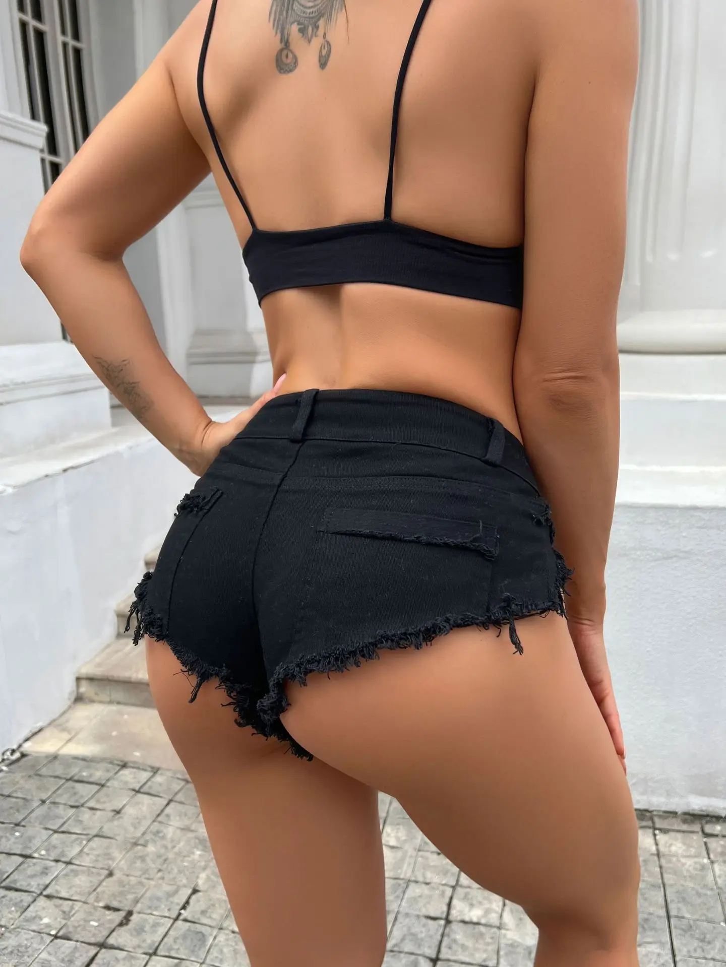 Women's Denim Shorts Mid Rise Cut Off Ripped Jeans Summer Streetwear Women Sexy Curvy Stretchy Night Club Party Outfits Shorts