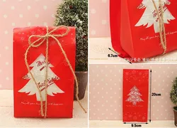 Festive Snowflake Christmas Gift Bags for Holiday Treats and Decorations (50pcs red)