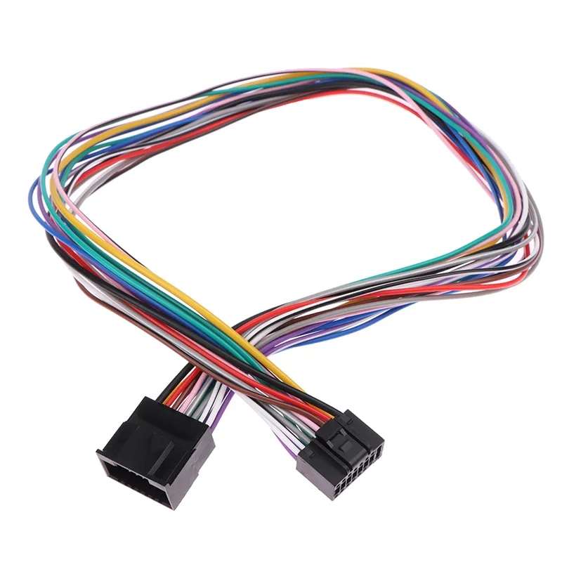 Car stereo radio wire harness kit 60CM 16 pin universal power speak ACC extension adapter cable for Android player