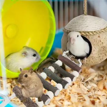 Coconut Bird Nest Bird Breeding Nest Hide House Toy With Ladder Coco Hideaway For Birds Bird Swing Toys Bird Cage Accessories 5