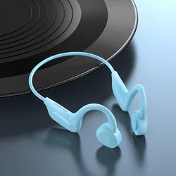 Waterproof Bluetooth Bone Conduction Sports Earphones with Card Slot (Blue)