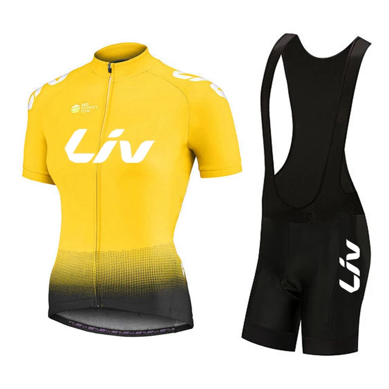 Women Summer Short Sleeve Cycling Clothing LIV Road Bike Jersey Set BIB Gel Shorts Sport Suit Female Bicycle Clothes MTB Dress