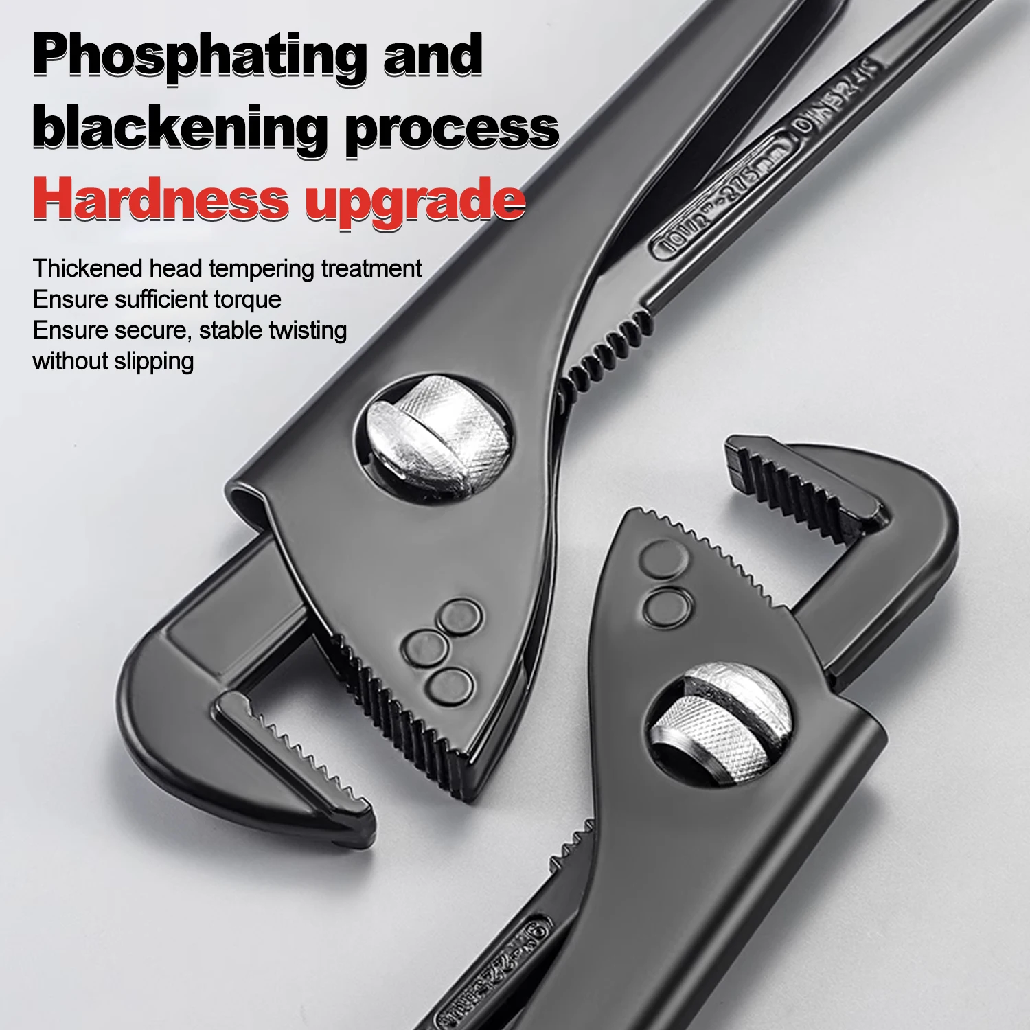 Heavy-Duty Adjustable Wrench & Pipe Pliers  7/10.5inch- High Hardness, Strong Torque, Wide-Angle Grip, Carbon Steel
