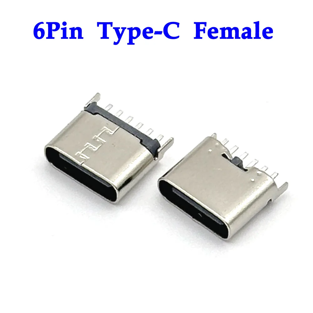 

1-10Pcs Micro Usb Jack 6Pin Type-C Female Connector Usb3.1 For Mobile Phone Mini Usb Jack Connector Charging Socket