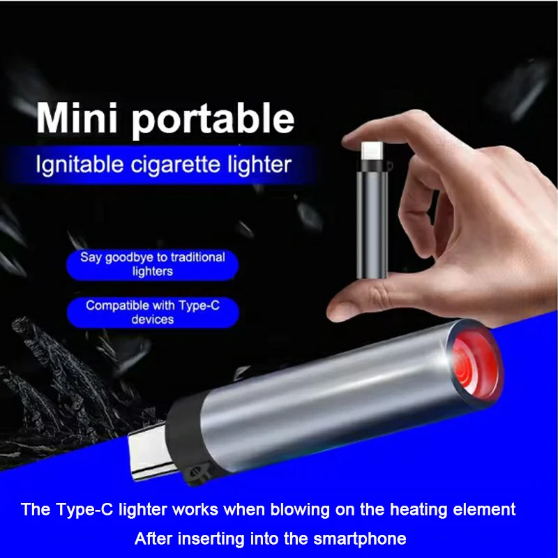 how cigarette lighter works Type-C Mini Cigarette Lighter Without Built-In Battery Metal Wireless  Cigarette Lighter Intelligent Blow Air And Ignite