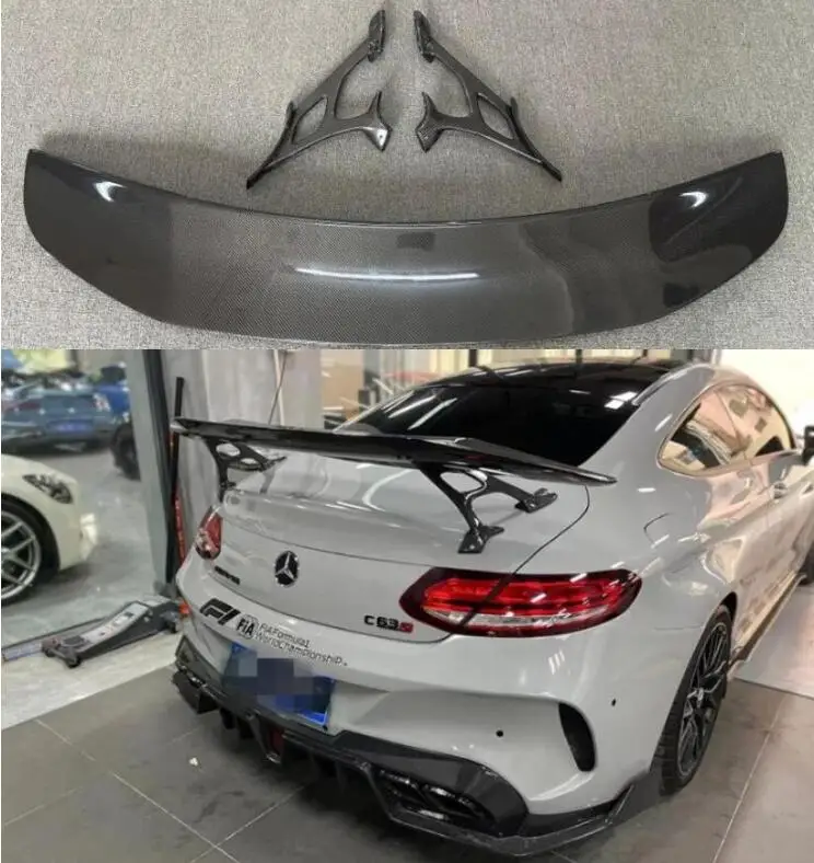 

IMP Style Real Carbon Fiber Car Rear Wing Trunk Lip Spoiler For Benz W205 C-Class C200 C63 C43 C63S Coupe AMG 2/4Door 2015-2020