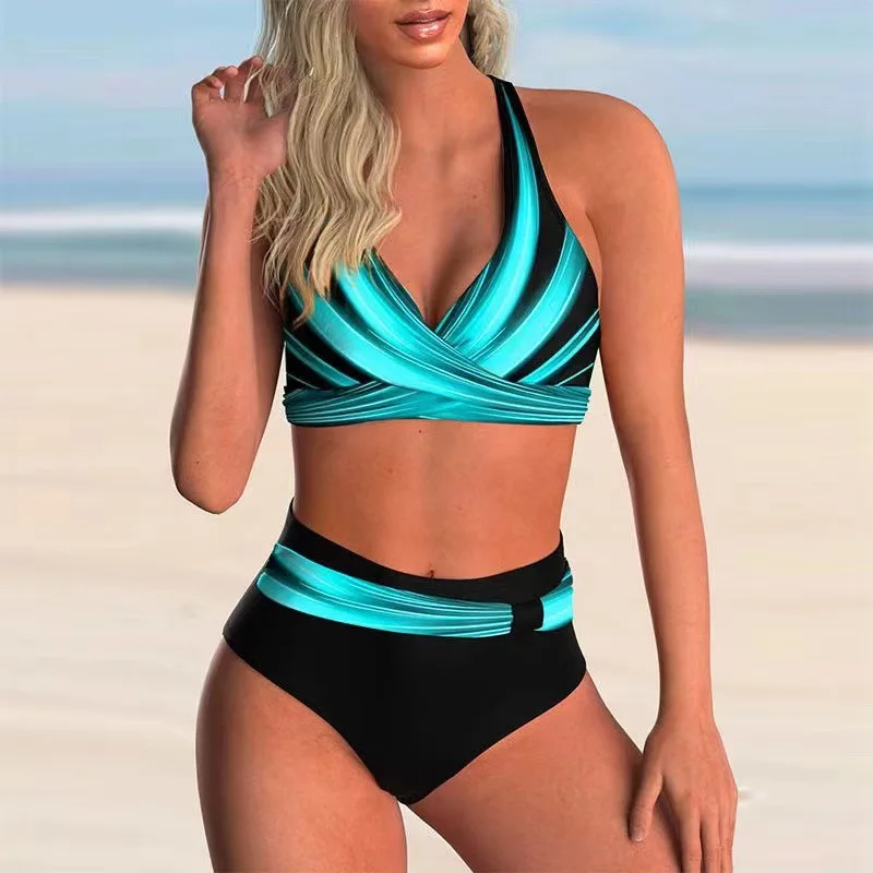 

Swimsuit Sexy High Waist Printed Women Bikini Set Beachwear Push Up Bathing Suit Female Swimwear Two Piece