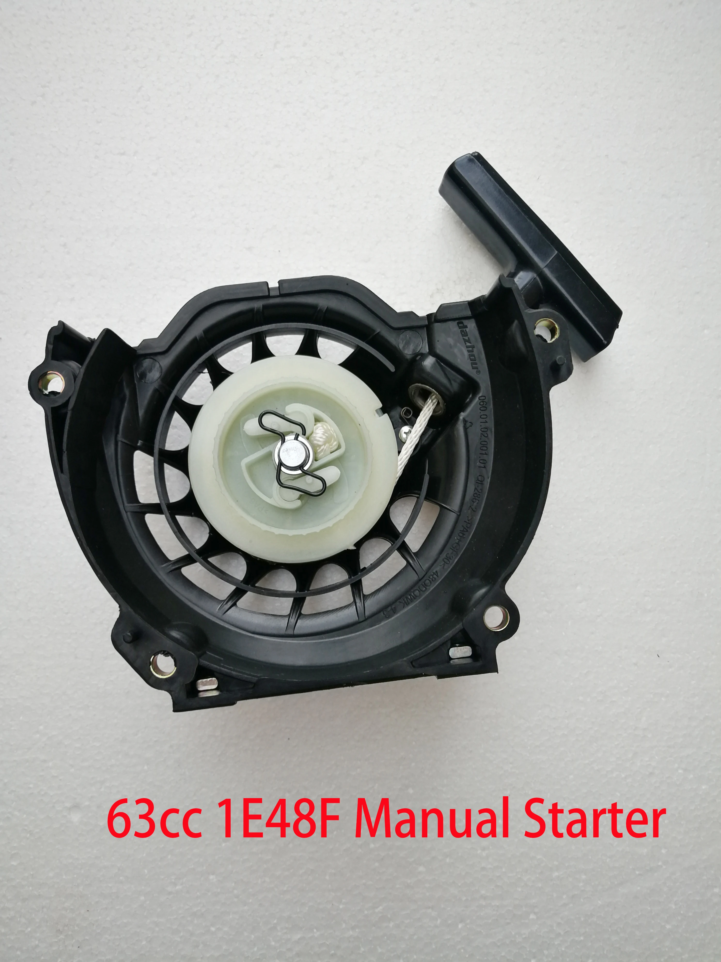 Durable Pro Black Color Manual Puller Starter Recoil  For 2T 63cc 1E48F  Brush Cutter Engine Motor 63cc gasoline petrol engine for brush cutter scooter gopeds outboard motor not 80cc muffler to side front 1e48f