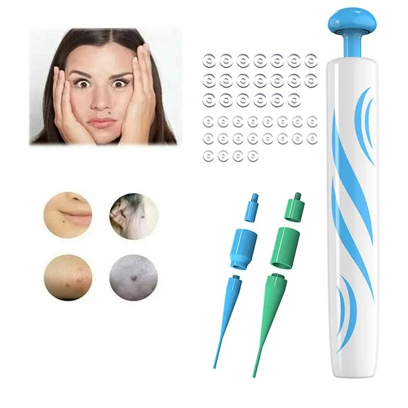 2 In1 Painless Auto Skin Tag Mole Wart Removal Kit Cleaning Tools Face Skin Care Body Wart Dot Treatments Remover Beauty Health