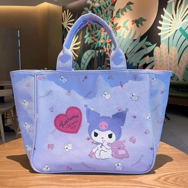 

Kawaii PU Tote Bag Kuromi Sanrio Cinnamoroll Girlish Heart Large Capacity Mommy Bag Mymelody Carrying Bag