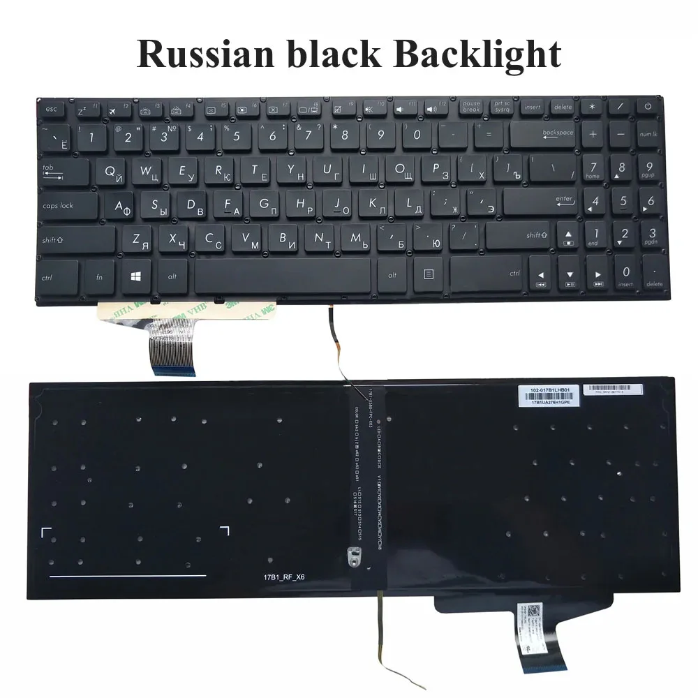 

Для Asus VivoBook X580VD N580V X580 N580 0KNB0 5600RU00 русская английская клавиатура с подсветкой
