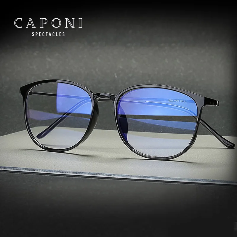 CAPONI Super Light Weight Glasses Men Blue Light Blocking Computer