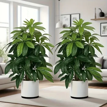 1pcs Realistic Large Green Plants Artificial Money Tree Palm for Outdoor Garden Weddings Parties Balcony Porch Yard Christmas 1