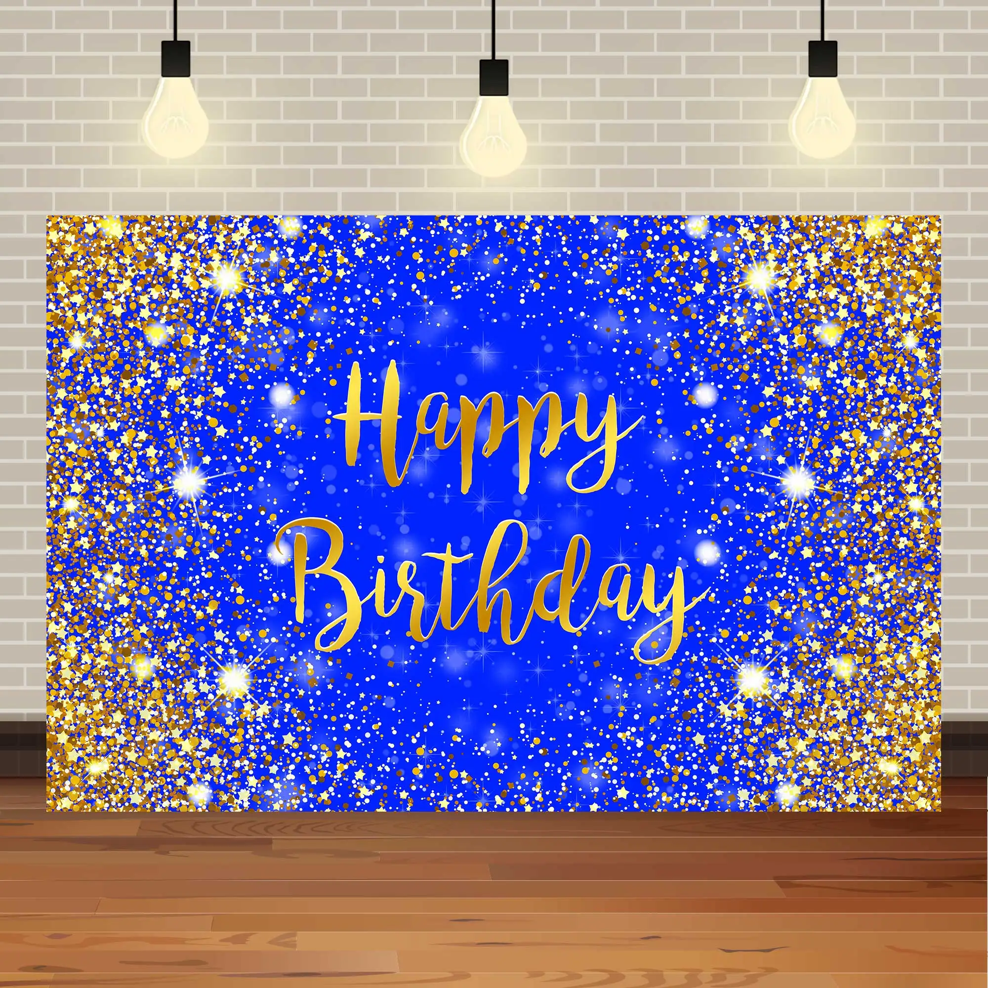 NeoBack Glitter Gold Silver Colorful Happy Birthday Party Decoration Photography Background Photocall Cake Table Banner Backdrop