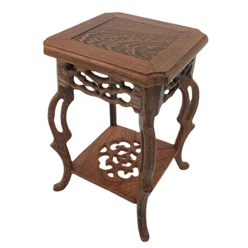 Redwood Crafts Seahorse Square Base, Strange Jade, Stone Flower, Bonsai Seal, Tea Pot, Wooden Holder, Small Flower Holder