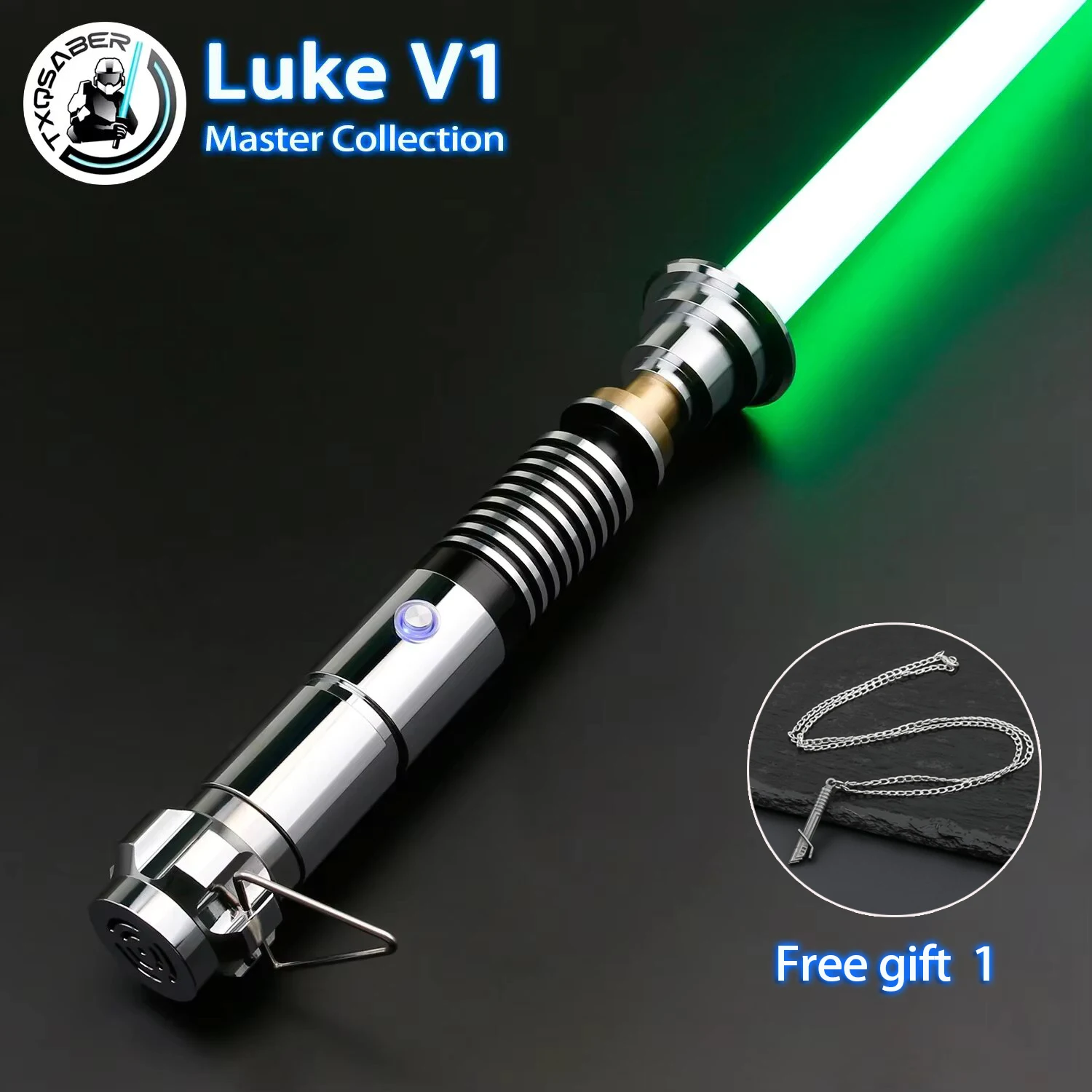 TXQSABER Luke V1 Neo Pixel Proffie Lightsaber Luke Skywalker Force Heavy Dueling Light Saber  Smooth Swing Blaster Laser Sword