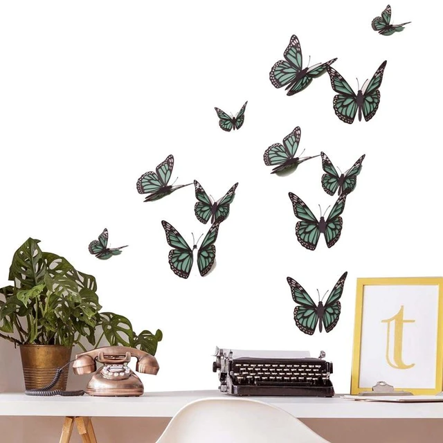 Wall Decor Sticker Butterflies  3d Butterfly Decals Walls - 3d Butterfly  Wall - Aliexpress